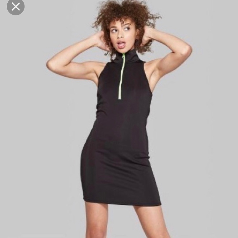 Black wild fable neon zipper bodycon dress